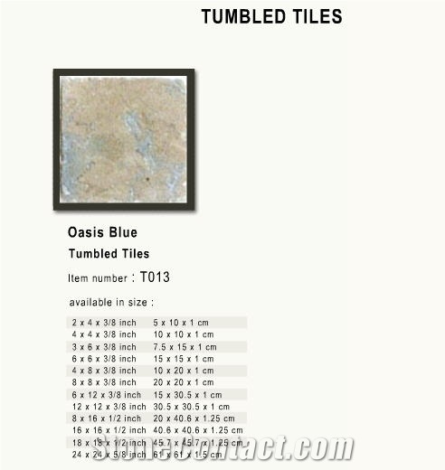 Oasis Blue Tumbled Tiles