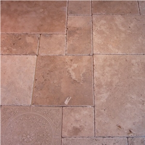 Walnut Travertine Versailles Pattern, English Walnut Travertine Slabs Walnut Travertine Versailles Pattern, English Walnut Travertine Slabs