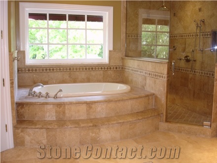 Beige Travertine Bath Design