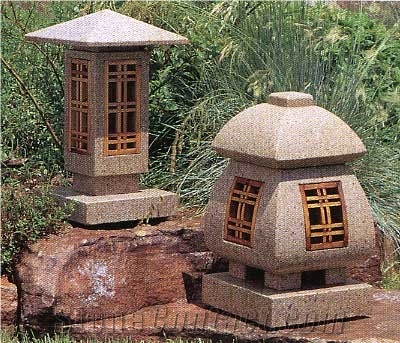 Yellow Granite Garden Lanterns