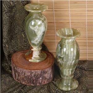 Pakistan Green Onyx Vases