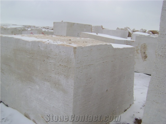 Light Travertine Block, Turkey Beige Travertine