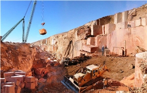 Red Travertine Blocks