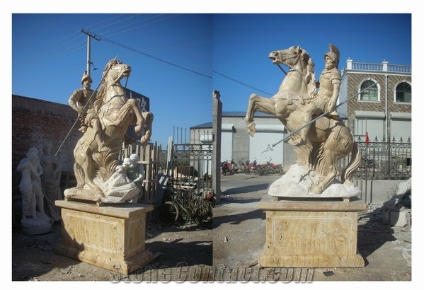 Beige Marble Carved Sculpture, Statue