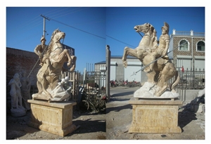Beige Marble Carved Sculpture, Statue