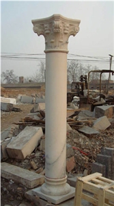 Crema Marfil Marble Column, Beige Marble Column