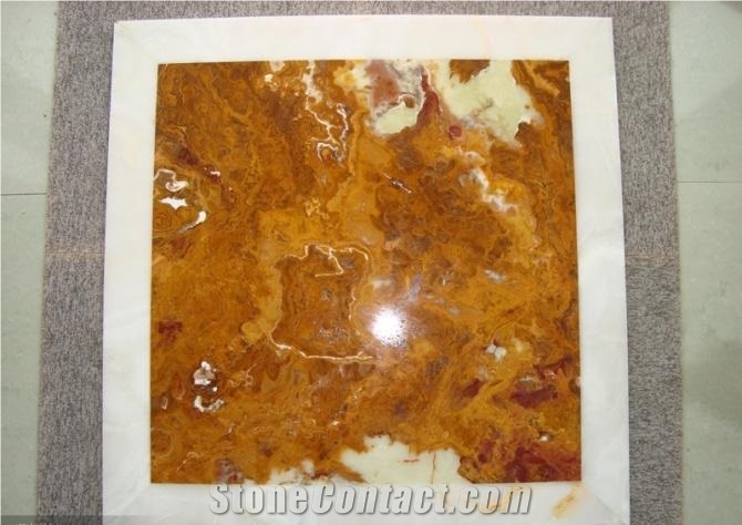 Multicolor Red Onyx Composite Tile