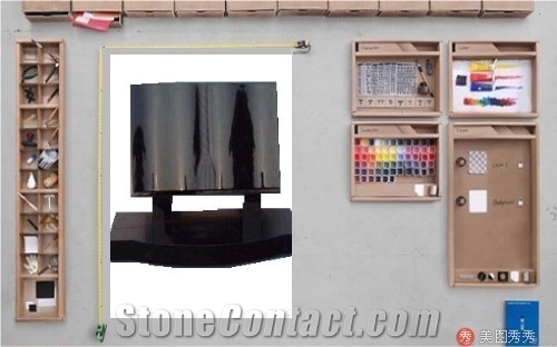 Black Granite Book Shape Slant Monument