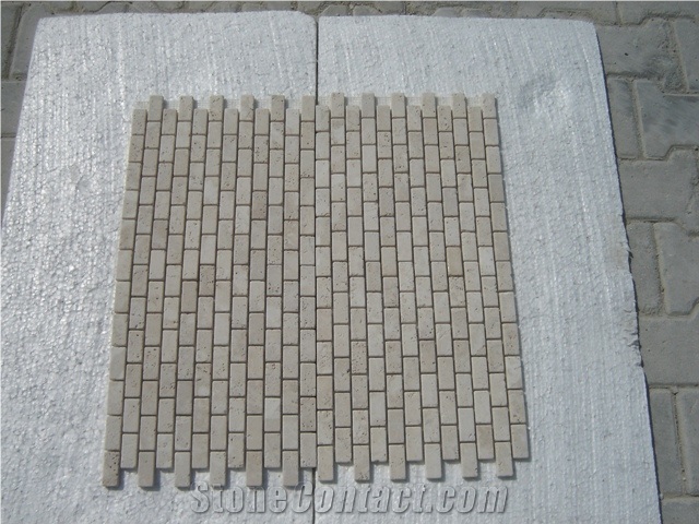 Classic Travertine Mini Brick Mosaic