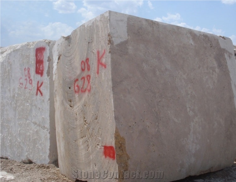 Lunar Travertine Block, Turkey Beige Travertine