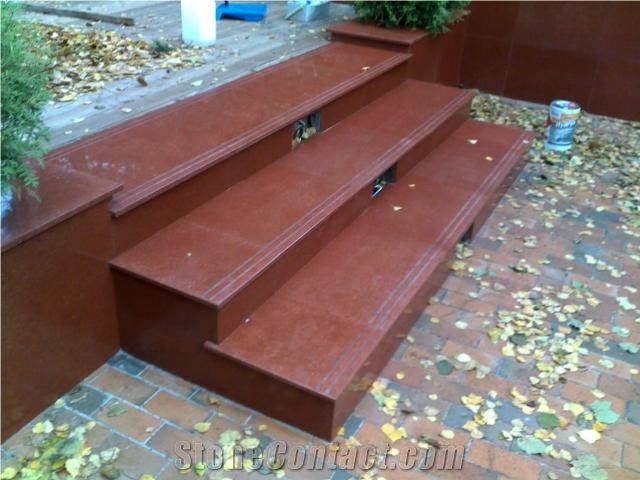 China Red Granite Steps