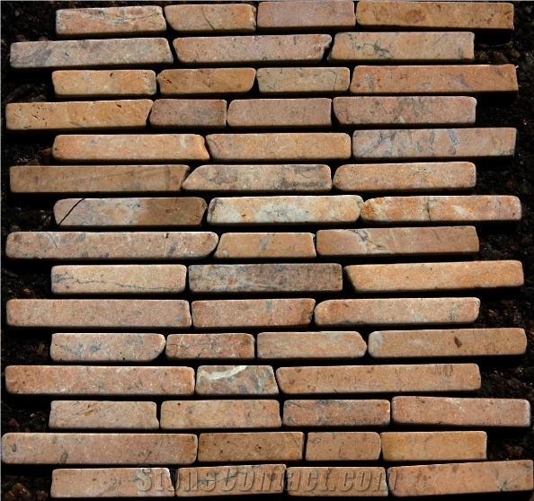 Travertine Sunrise Sticks Mosaic