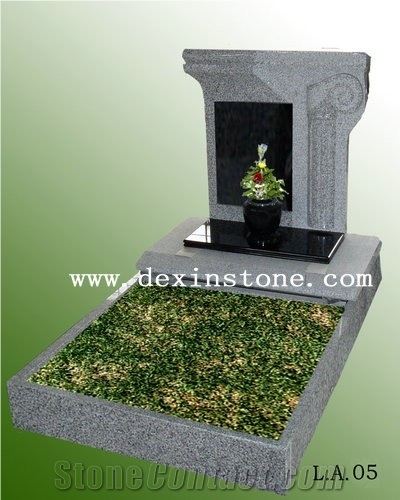 European Style Tombstone,Grey Granite Monument