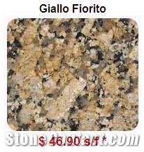 Giallo Fiorito Granite Slabs & Tiles, Brazil Yellow Granite
