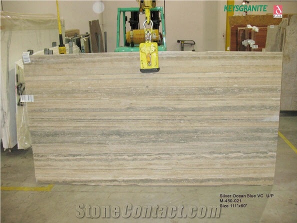 Silver Ocean Blue Travertine VC FH