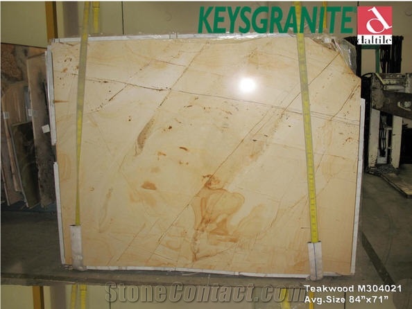 Teak Wood Marble Slab