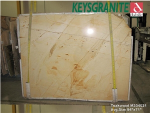 Teak Wood Marble Slab