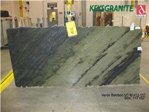 Verde Bamboo Granite Slab, Brazil Green Granite