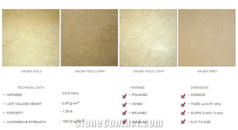Salem Gold Limestone Slabs & Tiles, Turkey Yellow Limestone