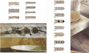 Beige Travertine Mosaic Borders