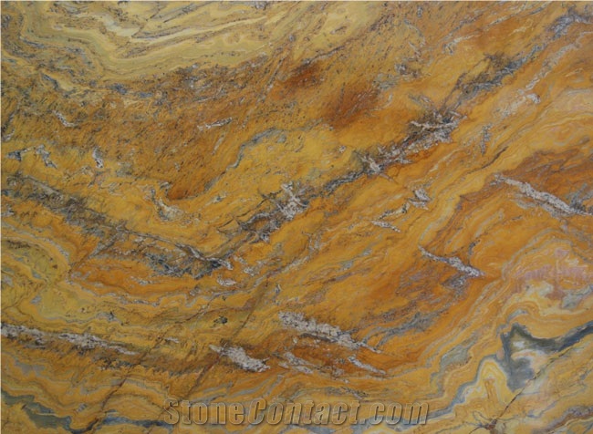 Yellow Bamboo Quartzite Slabs & Tiles, Brazil Yellow Quartzite