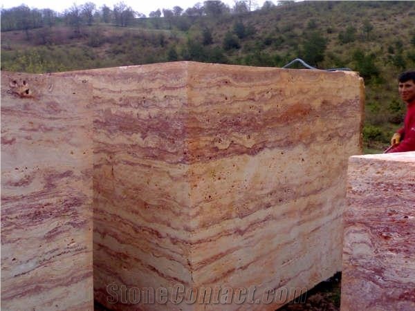 Gala Red Travertine Blocks