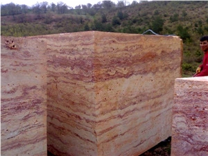 Gala Red Travertine Blocks