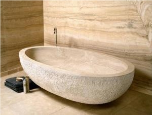 Beige Travertine Bathtub