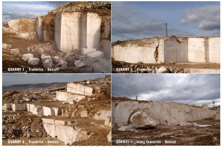 Denizli Travertine Blocks, Turkey Beige Travertine