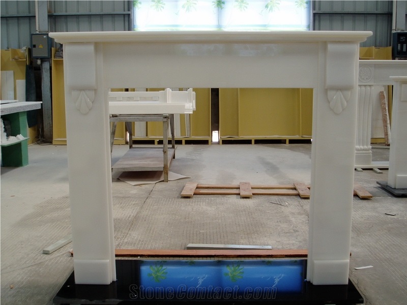 White Marble Fireplace Mantel