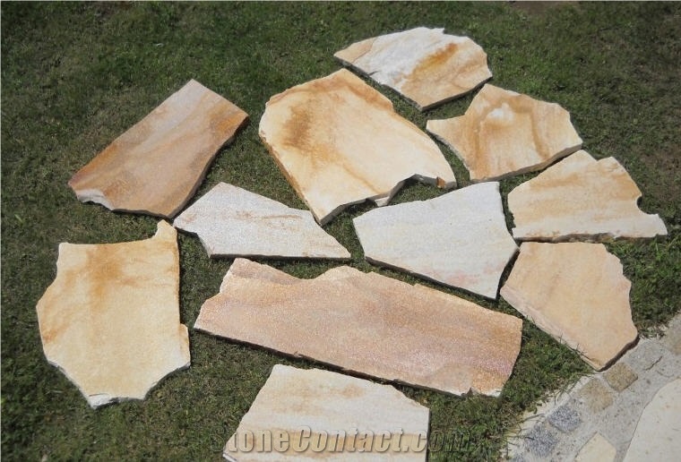 Solnhofen Stone Random Flagstone, Beige Limestone