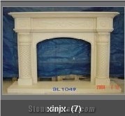 Limestone Carved Fireplace, Limestone Beige Fireplace