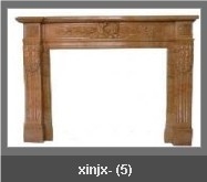 Brown Travertine Fireplace