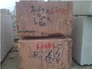 Red Travertine Blocks