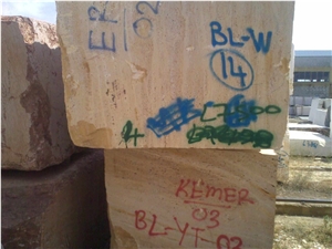 Yellow Travertine Blocks, Iran Yellow Travertine