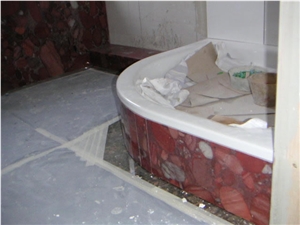 Rosso Marinace Bathtub Surround