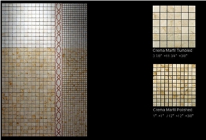 Crema Marfil Marble Mosaics, Beige Marble Mosaics