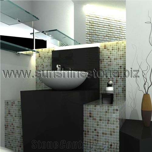 White Onyx Brick Arc Jade Mosaic White Green Onyx