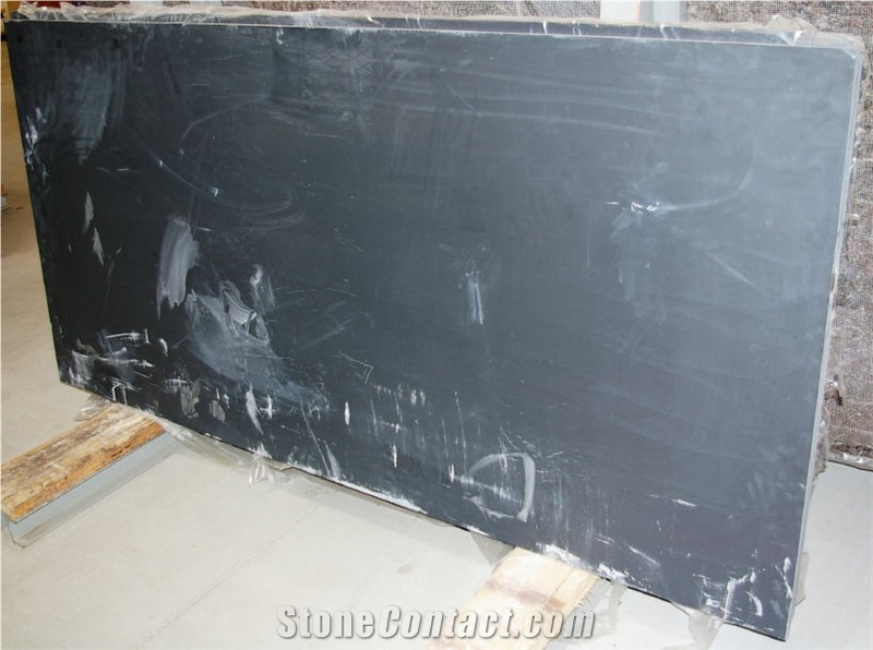China Black Slate Slab Honed