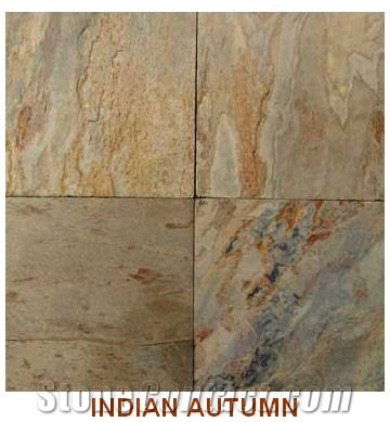 Indian Autumn Slate Slabs & Tiles