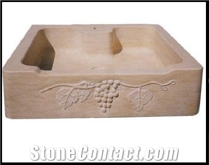 Sculpted Basin in Pierre De Bourgogne