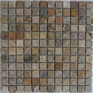 Travertine Scabos Tumbled Mosaic