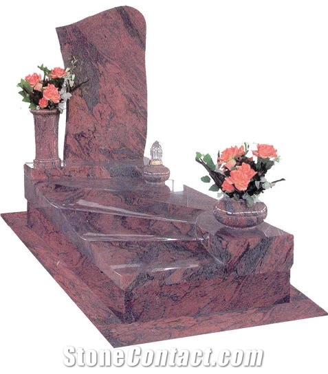 Red Multicolor Granite Monument