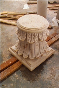 Beige Limestone Column Base Beige Limestone Column Base