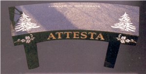 Memorial Bench, Black Granite Bench