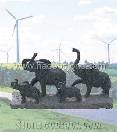 Black Granite Elephant
