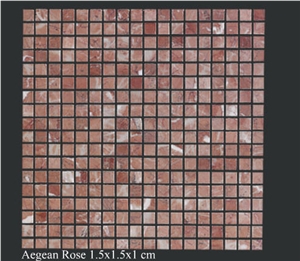 Aegean Rose Marble Mosaic, Red Marble Mosaic