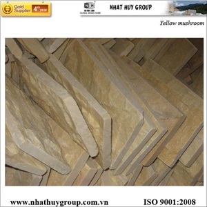 Yellow Marble Mushroomed Wall Stone