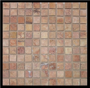Peach Travertine Mesh Mounted Mosaics