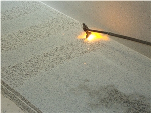 China White Sesame Granite G655 Slab & Tile, Flamed